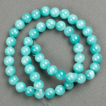 Amazonite Beads on Fishing Line (Synthetic Acrylic) Smooth Spheres, 8.5 mm Diameter, 40 cm Length