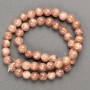 Selenite Beads (artificial acrylic) on beading thread, smooth spheres, 8 mm diameter, 40 cm length