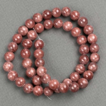 Celestite Beads (Synthetic Acrylic) on a Beading Thread, Smooth Round Beads, 8.5 mm Diameter, 40 cm Length