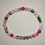 Bracelet with dyed quartz assorted beads (artificial), 6mm diameter, 18 cm length