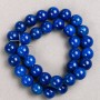 Lapis Lazuli Beads on Thread (Acrylic) Smooth Round Beads, 12 mm Diameter, 40 cm Length