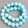 Aquamarine Beads on Beading Thread (Acrylic) Smooth Round Beads, 14.5 mm diameter, 40 cm length
