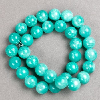 Beads on fishing line Amazonite (artificial acrylic) smooth spheres, 12.5 mm diameter, 40 cm length