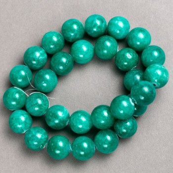 Amazonite imitation beads on fishing line, smooth round beads, 14.5 mm diameter, 40 cm length