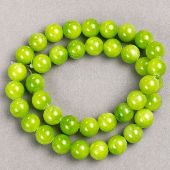 Onyx Beads (artificial acrylic) on beading thread, smooth round beads, 10.5 mm diameter, approximately 40 cm long
