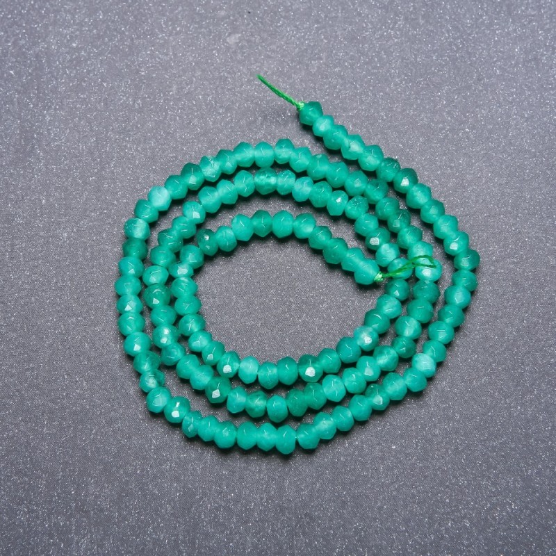 Amazonite Beads (Synthetic) Faceted Rondelle, 4x3 mm, on a 38 cm strand