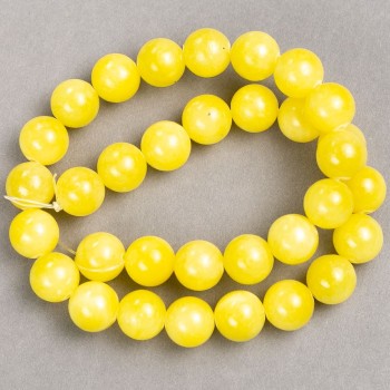 Citrine imitation beads on thread (acrylic) smooth round beads, 12.5 mm diameter, 40 cm length