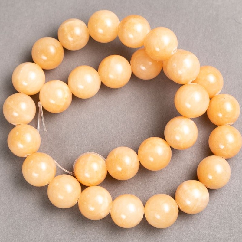 Beads on a fishing line 'Selenite' (artificial acrylic) smooth beads, 14.5 mm diameter, 40 cm length