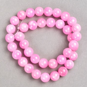 Strung beads Strawberry Quartz (acrylic) smooth ball, 10.5 mm diameter, 39 cm length