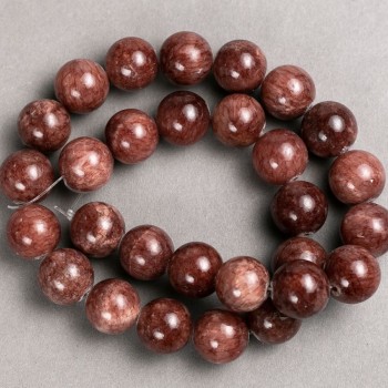 Selenite Beads (Synthetic Acrylic) on Thread, Smooth Round Beads, 14.5 mm Diameter, approx. 40 cm Length