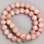 Beads on beading thread Strawberry Quartz (synthetic acrylic) smooth round beads, 10.5 mm diameter, 40 cm length