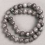 Beads on thread: Dark Gray Toned-Quartz Acrylic Beads, Smooth Round Beads, 10.5 mm Diameter, 40 cm Length