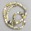 Yellow-gray-white acrylic beads on beading line, smooth round beads, 6 mm diameter, approx. 40 cm length