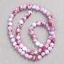 Beads dark pink-lilac 'Ametrine' (acrylic) on beading line, smooth round beads, 6mm diameter ±, 40 cm length