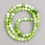 Green-and-white 'Agate' acrylic beads on thread, smooth beads, diameter 6 mm ±, length 40 cm ±