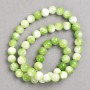 Green-and-white 'Agate' Beads (Acrylic) on Thread, Smooth Round Beads, 8 mm Diameter (±), 40 cm Long