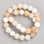 Selenite Beads on Thread, Smooth Round Beads, 12 mm Diameter, 38 cm Length (+/-)