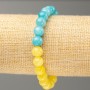 Elastic bracelet with Aquamarine and Citrine imitation beads (acrylic), bead diameter 8.5 mm, length 18 cm