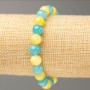 Elastic Bracelet with Aquamarine and Citrine (acrylic imitation), bead diameter about 8.5 mm, length about 18 cm