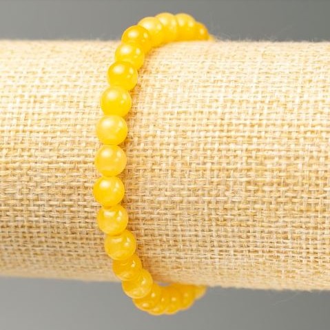 Elastic bracelet with citrine imitation (acrylic) Ø 6.5 mm, length 18 cm