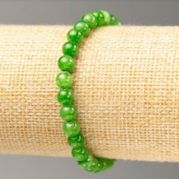 Elastic bracelet with imitation jade (acrylic), bead diameter 6.5 mm, length 18 cm