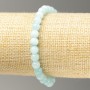 Aquamarine imitation bracelet on elastic cord, smooth bead, 6.5 mm diameter, 18 cm length