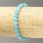 Aquamarine Bead Bracelet on Elastic (Acrylic) Smooth Beads, 6.5 mm diameter, 18 cm long