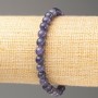 Elastic bracelet with Iolite imitation (synthetic acrylic) smooth beads, diameter 6.5 mm, length 18 cm
