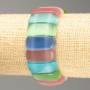 Cat's Eye Assorted Bracelet on Elastic, Smooth Links 25×10.5 mm, Length 18 cm