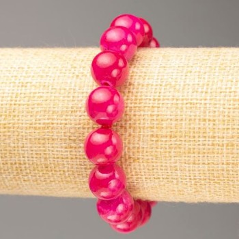 Elastic bracelet with imitation tourmaline (acrylic beads), diameter 12.5 mm, length 18 cm