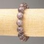 Elastic bracelet with toned quartz (synthetic acrylic), dark gray smooth beads, 12.5 mm diameter, 18 cm length