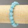 Elastic Aquamarine Bracelet (Synthetic Acrylic) Smooth Beads, 10 mm Diameter, Length 18 cm