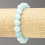 Elastic bracelet in Aquamarine color (synthetic acrylic) smooth beads, 10 mm diameter, 18 cm length