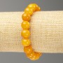 Elastic bracelet with imitation amber, smooth beads, 10 mm diameter, 18 cm length