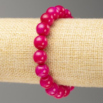 Elastic bracelet Tourmaline (synthetic acrylic) smooth beads, 10mm diameter +/-, length 18 cm
