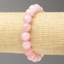 Elastic Bracelet with Rose Quartz (Acrylic) Smooth Beads, 10 mm Diameter, 18 cm Length ±