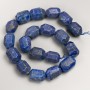 Beads on a thread, faceted lapis lazuli nuggets, diameter 15x20 mm (+/-), length 39 cm (+/-)
