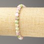 Bracelet Ocean Jade Pink, Green, and White (synthetic acrylic), 6 mm beads, length 18 cm +/-, smooth beads on an elastic cord