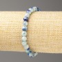 Blue and White Oceanic Jade Bracelet (artificial acrylic), 6 mm smooth beads, 18 cm long