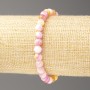 Bracelet with Yellow, Pink, and White Oceanic Nephrite (artificial acrylic), 6 mm diameter, approx. 18 cm length, smooth beads on elastic
