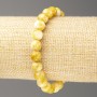 Mustard-yellow and white Oceanic Jade bracelet (acrylic beads), 8 mm diameter, 18 cm length, elastic