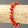 Red imitation coral bracelet (acrylic), 8 mm diameter, 18 cm length, smooth beads on elastic
