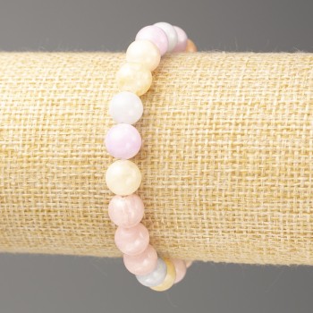 Morganite Bracelet (Artificial Acrylic), 8 mm diameter ±, 18 cm length ±
