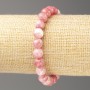 Bracelet Strawberry-White Ocean Nephrite (artificial acrylic), 8 mm diameter beads, 18 cm length, smooth beads on elastic