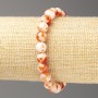 Rusty-White 'Ocean Jade' Bracelet (artificial acrylic), 8 mm diameter ±, 18 cm length ±, smooth beads on elastic