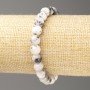Grey-White Oceanic Nephrite Bracelet (Synthetic Acrylic), 8 mm beads, 18 cm length, smooth beads on elastic cord