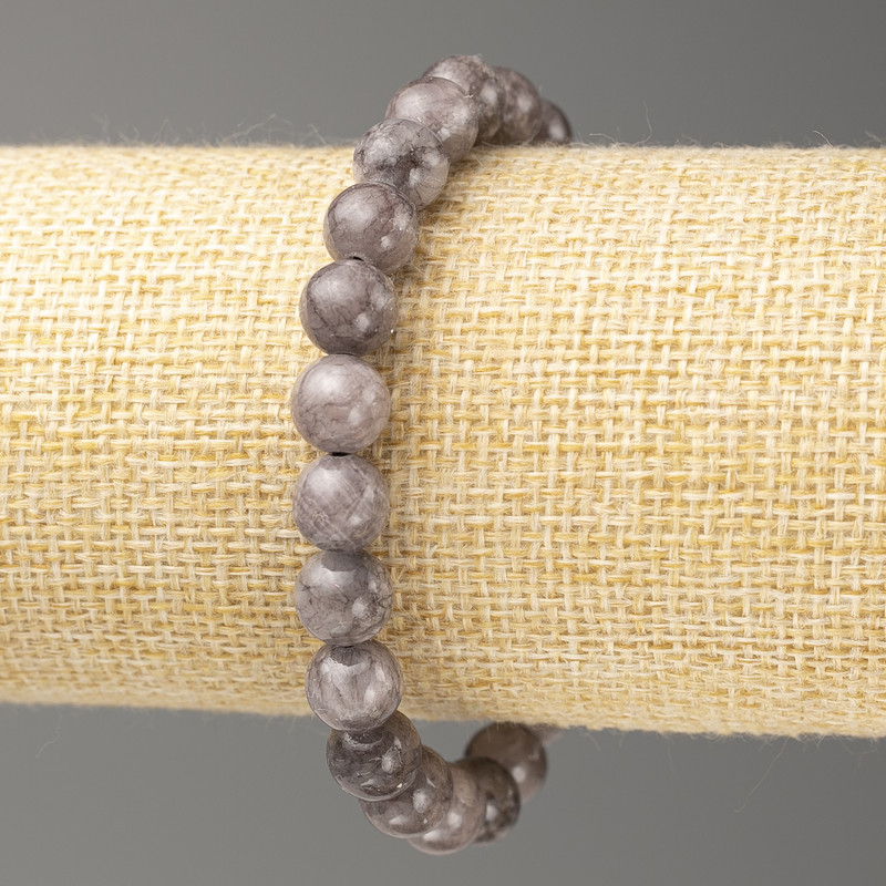 Labradorite Bracelet (Acrylic), 8mm diameter ±, 18 cm length ±, smooth beads on elastic