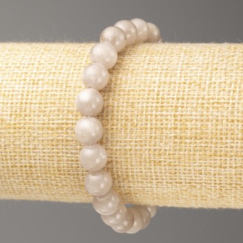 Bracelet Smoky Agate (synthetic acrylic), 8 mm diameter ±, 18 cm length ±, smooth beads on elastic