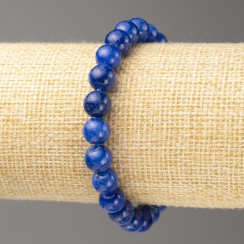 Lazurite Bracelet (artificial acrylic), 8 mm diameter, 18 cm length, smooth beads on elastic