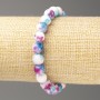 Bracelet 'Oceanic Jade' acrylic (artificial), 8mm diameter ±, length 18cm ±, smooth beads on elastic